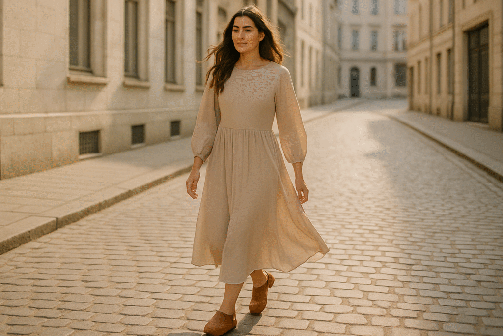 clogs with dresses and skirts