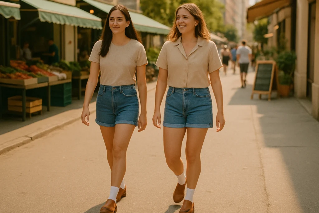 clogs with shorts